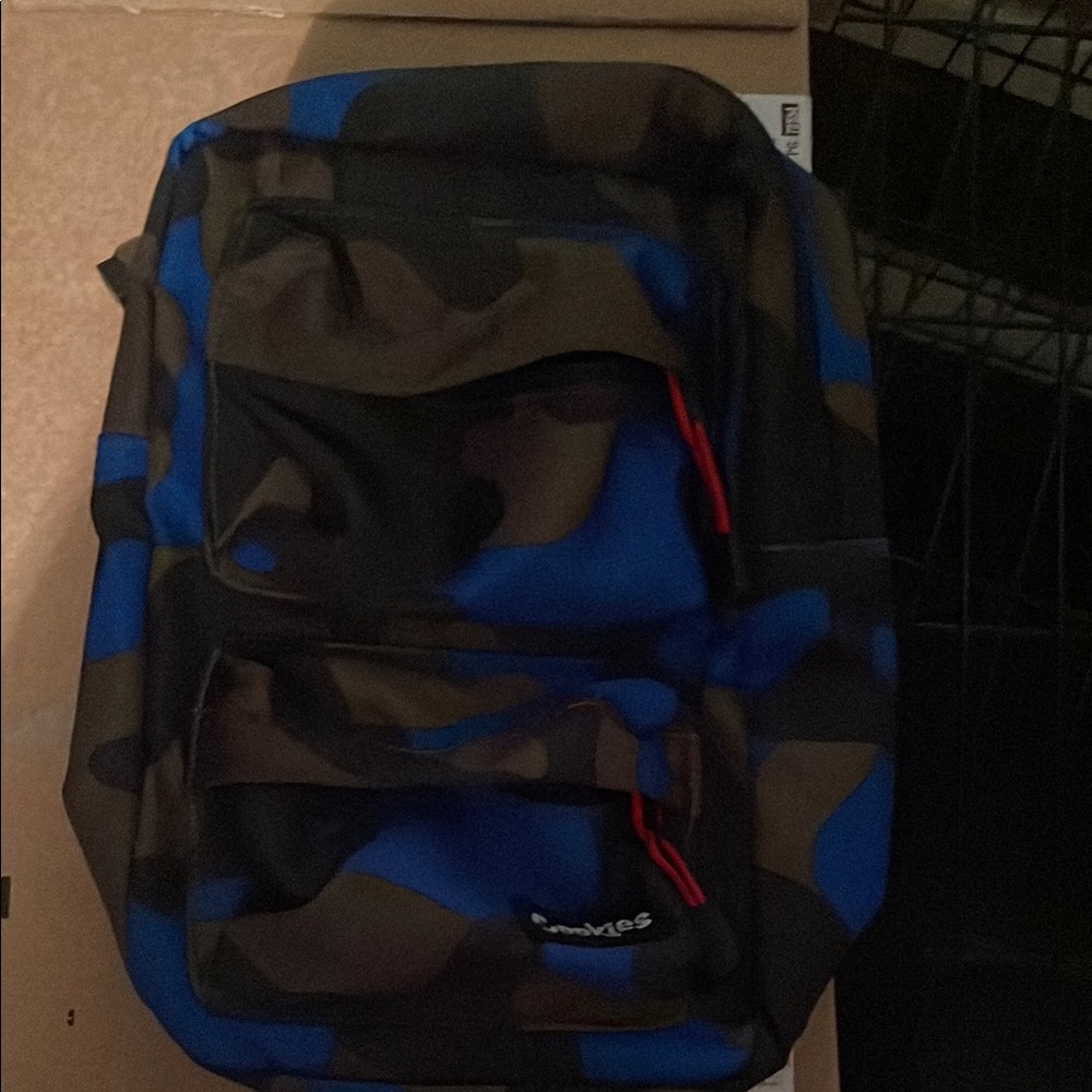 Blue and Brown Backpack with Durable Design for Everyday Use
